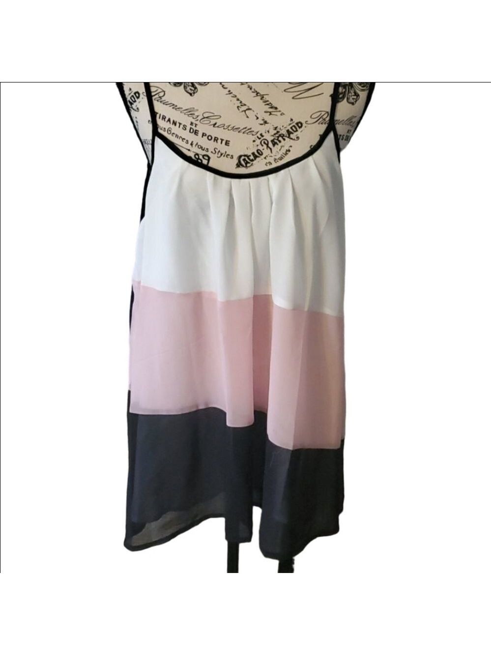 Rosegal Colorblock Sheer Back Tank Top Large